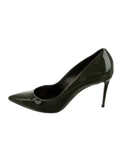 Pre-owned Casadei Patent Leather Pumps In Green