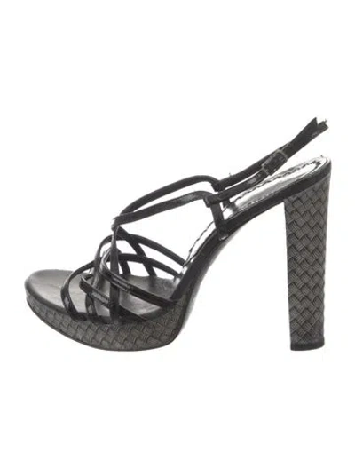 Pre-owned Casadei Patent Leather Slingback Sandals In Black