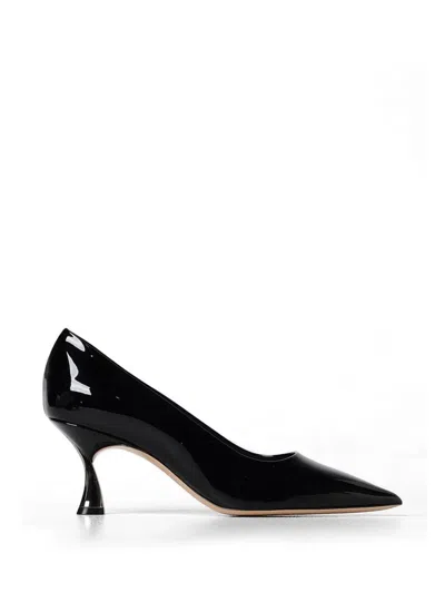 CASADEI PATENT-EFFECT POINTED-TOE PUMPS