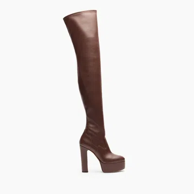 Casadei Patty Over The Knee - Woman Over The Knee Sella 39 In Brown