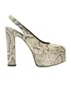 Casadei Patty Python-print Platform Pumps In Neutral