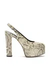 Casadei Patty Python-print Platform Pumps In Neutral