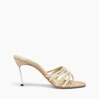 Casadei Pearlsway Blade Mule - Woman Mules Gold 37.5