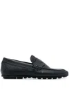 Casadei Perforated Leather Loafers With Rubber Sole In Black