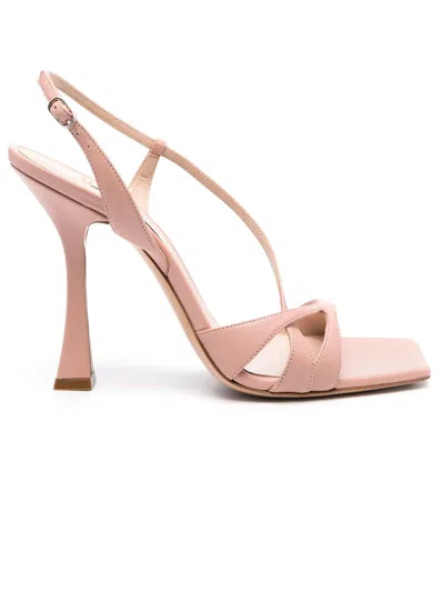 Casadei Pink Calf Leather Geraldine Sandals