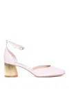 CASADEI PINK CLEO PUMPS LATERAL BUCKLE ROUND