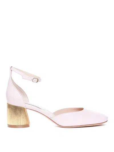 Casadei Pink Cleo Pumps Lateral Buckle Round In Nude & Neutrals