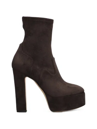 Casadei Platform Ankle Boots In Brown