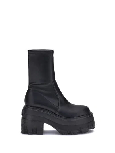 Casadei Platform Block-heel Ankle Boots In Black