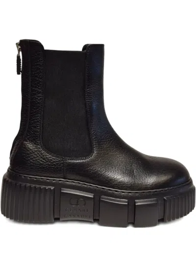 Casadei Platform Chelsea Boots In Black