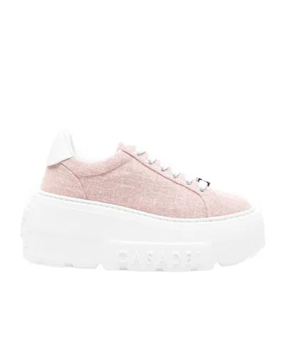 Casadei Platform Lace-up Sneakers In Pink