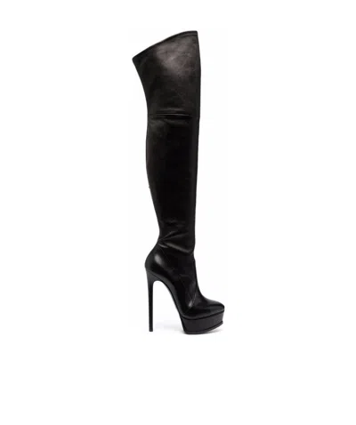 CASADEI PLATFORM LEATHER BOOTS