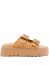 Casadei Birky Ale Woven Platform Sandals