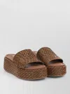 Casadei Platform Sandals Open Toe Woven Texture In Multi