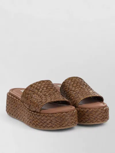Casadei Platform Sandals Open Toe Woven Texture In Multi