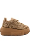 Casadei Low Top Sneakers Platform Sole In Brown