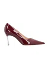 Casadei Superblade Burgundy Shiny Leather Pumps In Red