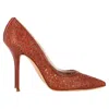 Casadei Pointed Lasercut Pumps In Brown Leather In Multi