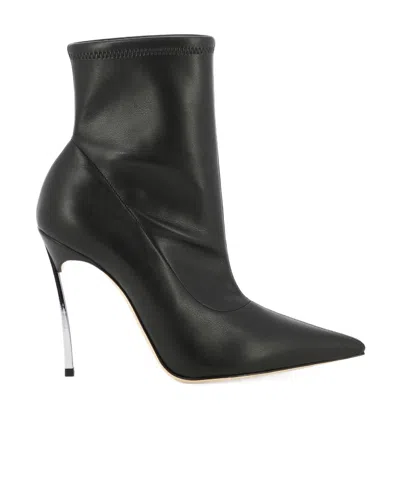 Casadei Stiletto Heel Pointed Toe Boots In Black