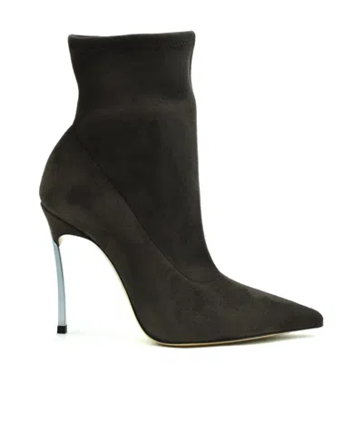 Casadei Scarlet 105mm Leather Boots In Black