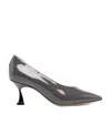 Casadei Pointed-toe High-shine Finish Pumps In Black