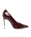 Casadei Pointed-toe High-shine Finish Pumps In Brown