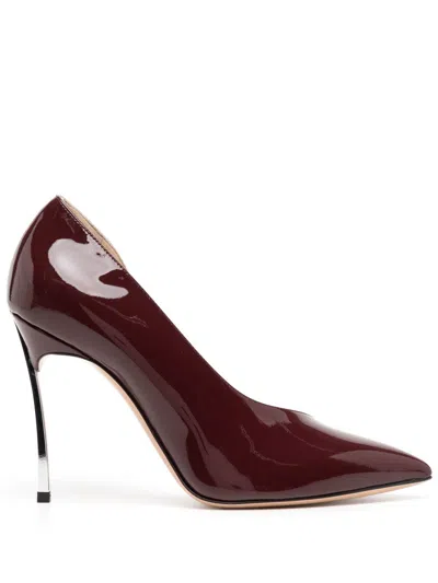CASADEI POINTED-TOE HIGH-SHINE FINISH PUMPS