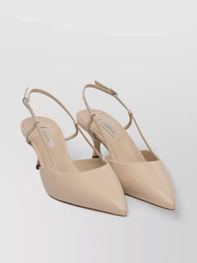 Casadei Pointed Toe Kitten Heel Pumps In Neutral