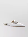 Casadei Pointed Toe Leather Ballet Slippers With Faux-pearl Detailing