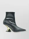 Casadei Pointed Toe Sculptural Heel Ankle Boots In Green
