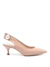 Casadei Pointed Toe Slingback Pumps With Mid Heel
