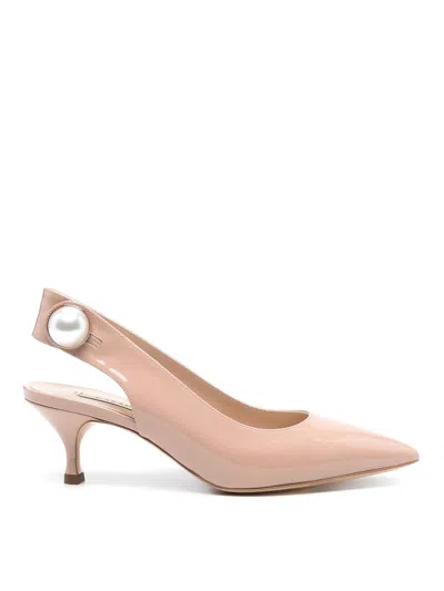CASADEI POINTED TOE SLINGBACK PUMPS WITH MID HEEL