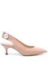 Casadei Pointed Toe Slingback Pumps With Mid Heel