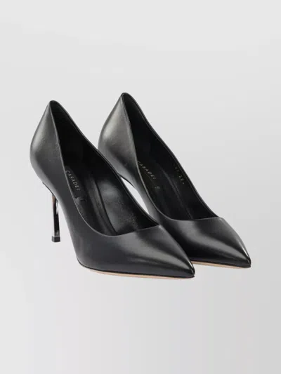 Casadei Pointed Toe Stiletto Heel Leather Pumps In Black