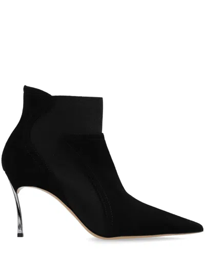 CASADEI POINTED-TOE SUEDE ANKLE BOOTS
