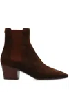 Casadei Pointed-toe Suede Chelsea Boots In Brown