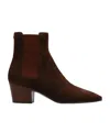 Casadei Pointed-toe Suede Chelsea Boots In Brown