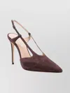 Casadei Pointed Toe Suede Sling Back Pumps In Brown