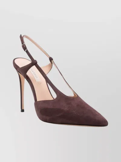 CASADEI POINTED TOE SUEDE SLING BACK PUMPS