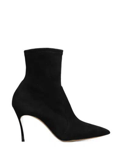 Casadei Pointed-toe Ankle Boots In Black