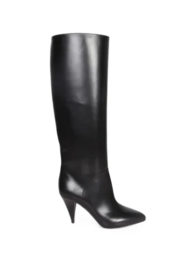 Casadei Pointed-toe Knee-high Boots In Black