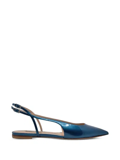 Casadei Pointed-toe Slingback Ballet Flats In Blue
