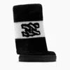 Casadei Logo-embroidered Boots In Black And White