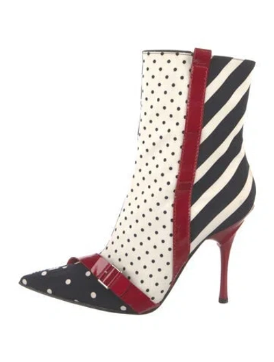 Pre-owned Casadei Polka Dot Print Boots In Multicolor