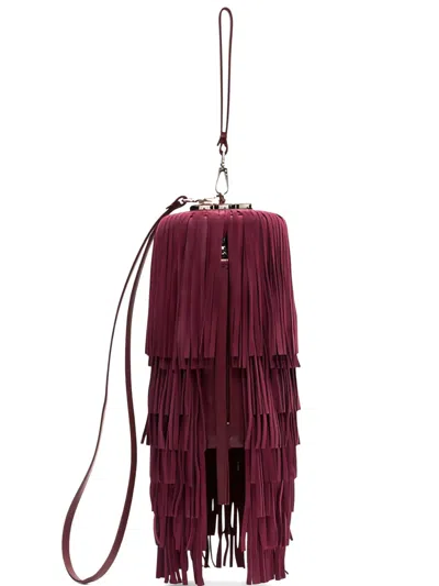 Casadei Pon Pon Clutch Bag In Red