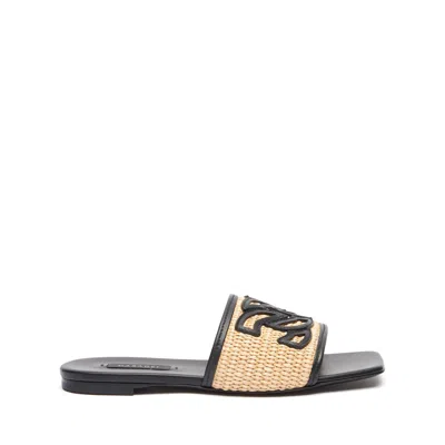 CASADEI CASADEI PORTOFINO SLIDES - WOMAN FLATS AND LOAFERS TOFFEE AND  BLACK 37