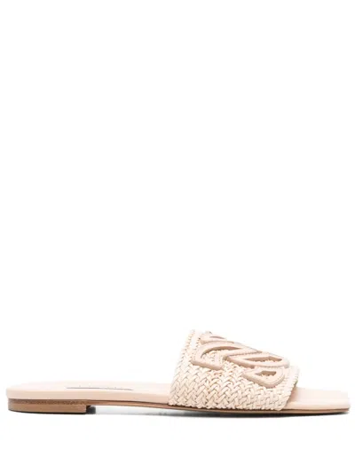 Casadei Positano Flat Sandals In Neutral