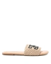 Casadei Segmented Sole Open Toe Flat Sandals In Neutral