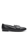 Casadei Puff Loafers In Black Nappa Leather In Black