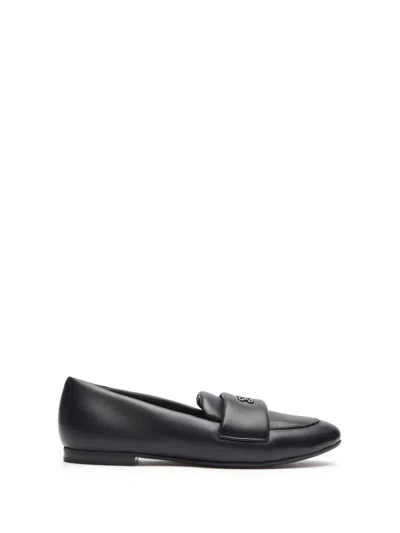 Casadei Puff Loafers In Black Nappa Leather In Nero